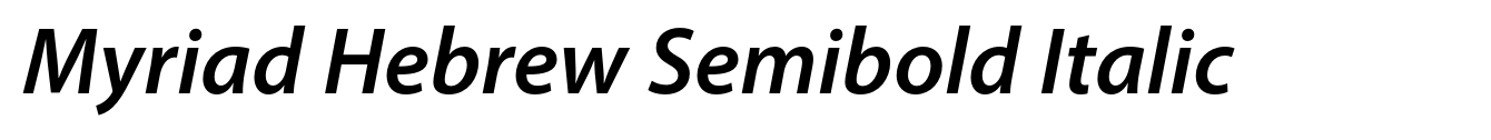 Myriad Hebrew Semibold Italic